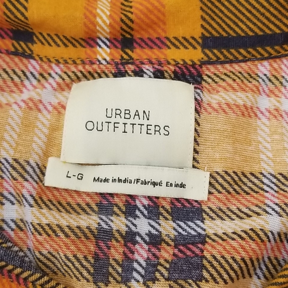 Urban outfitters cropped plaid shirt sz l - Picture 3 of 8